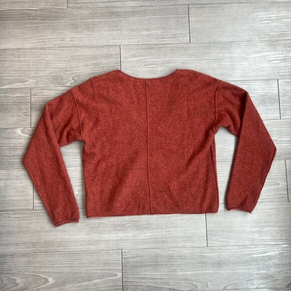 Free People Burnt Orange Forever Cashmere Sweater Boho Slouchy Size S - Picture 3 of 6